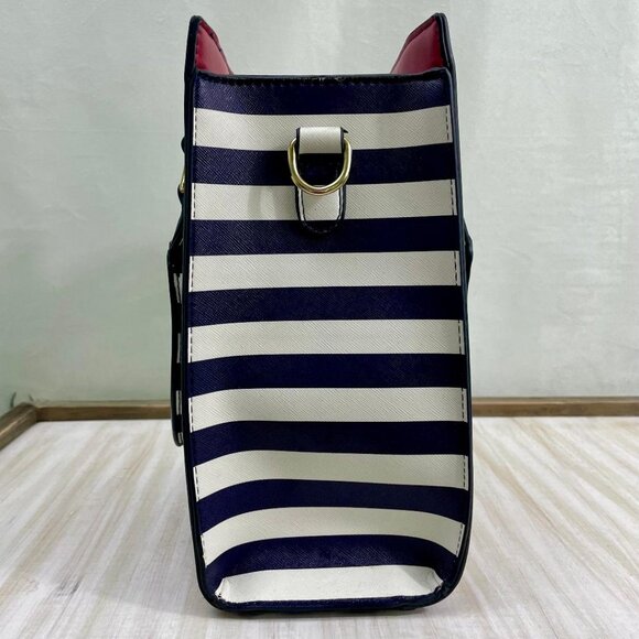 Nicole Lee Handbag "Judith Loves Flowers" Glasses & Stripes Red White Blue RARE - Picture 10 of 12